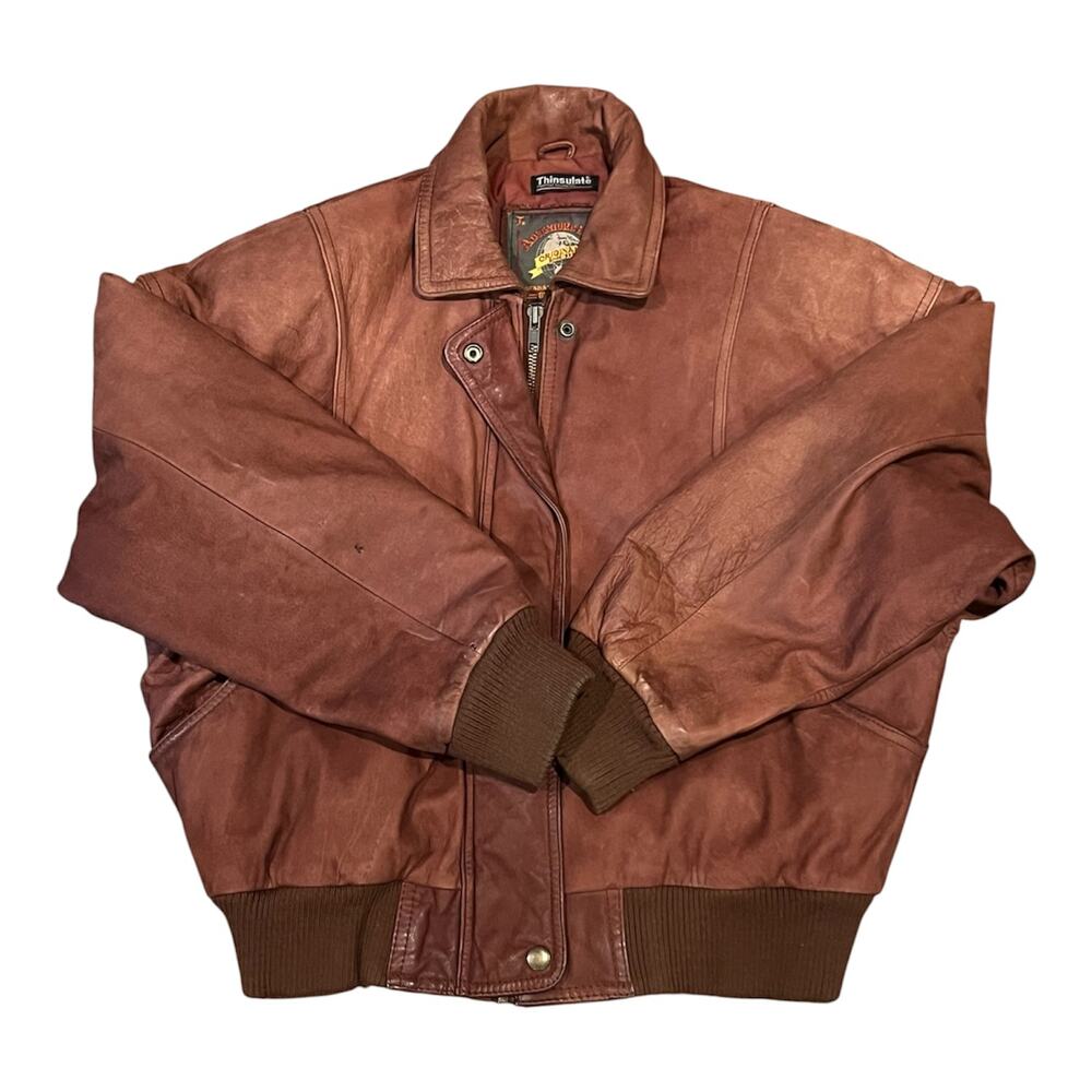 Vintage 90s Wilson’s Brown Leather Bomber Jacket